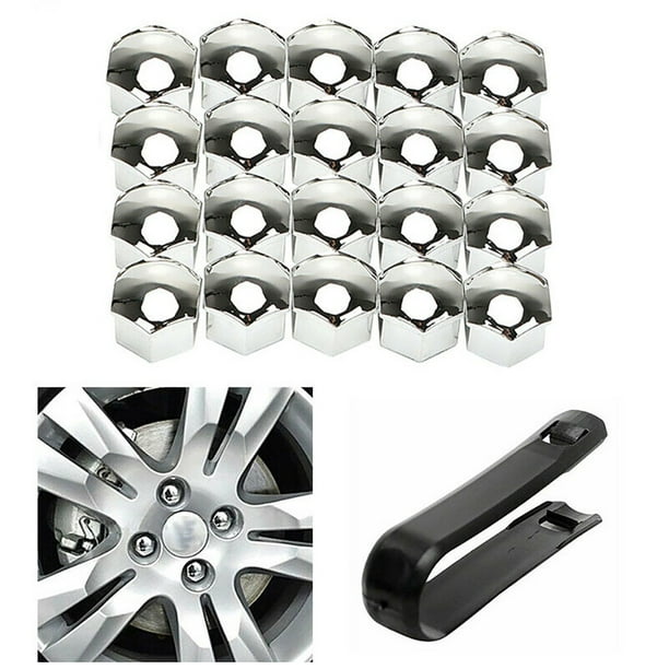 ET 17mm BLACK Wheel Nut Covers with removal tool fits SMART FORTWO